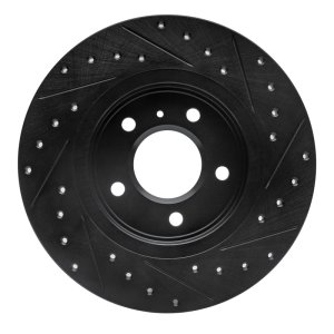 Buick Terraza Brake Rotor (1) - Rear Left - R1 Concepts - Drilled & Slotted - Black - 2005